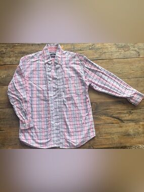 Kids Panhandle Classic Plaid Button-Down Shirt - Pink and Gray